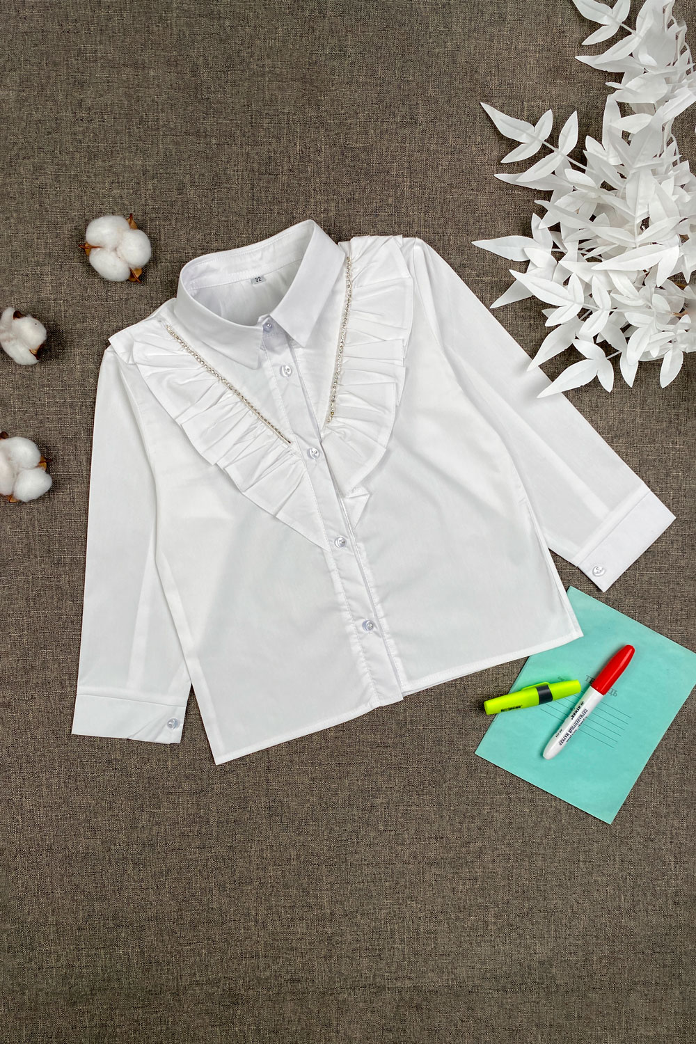 Рубашка для девочек д.р. детская одежда оптом Томико