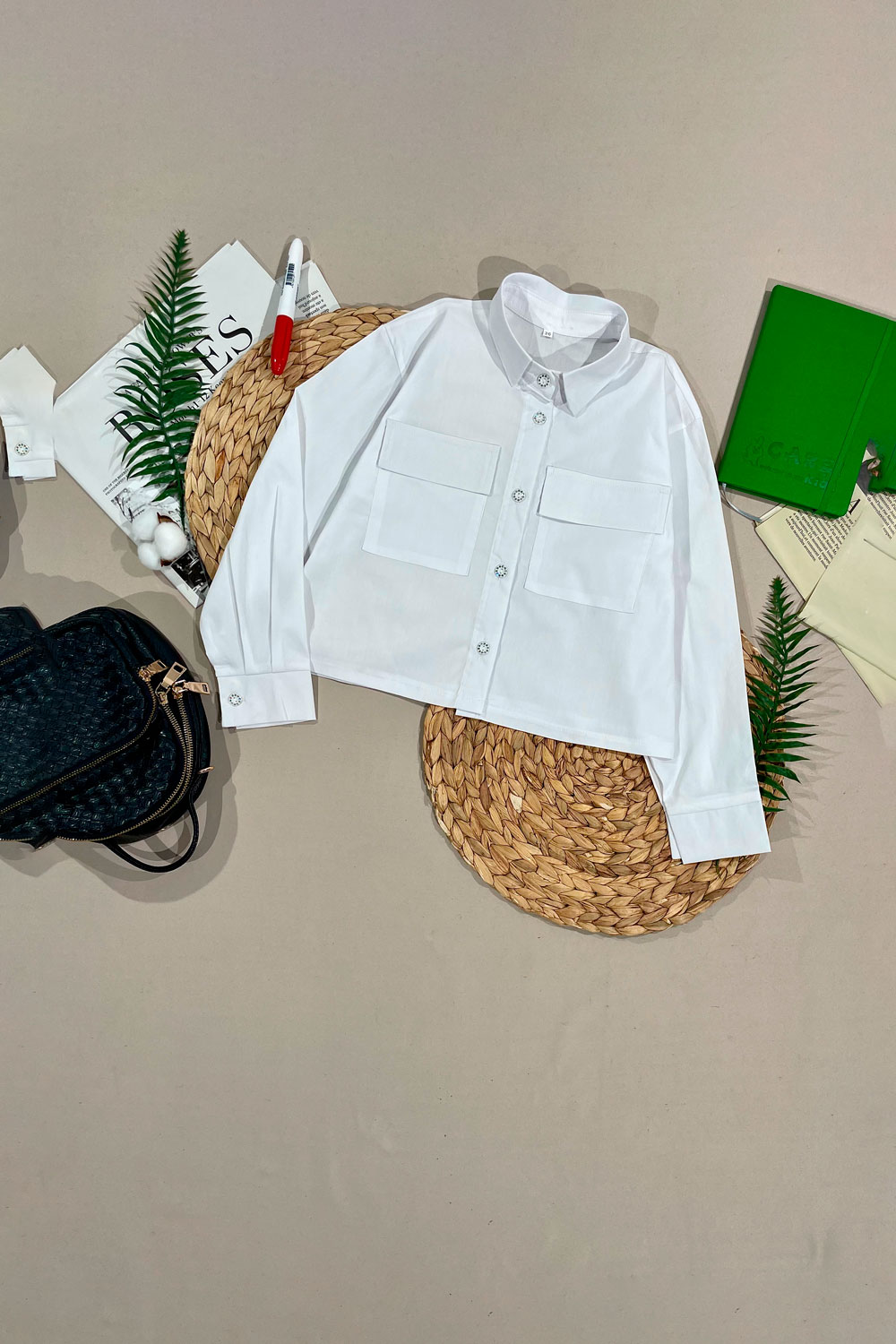 Рубашка для девочек д.р детская одежда оптом Томико